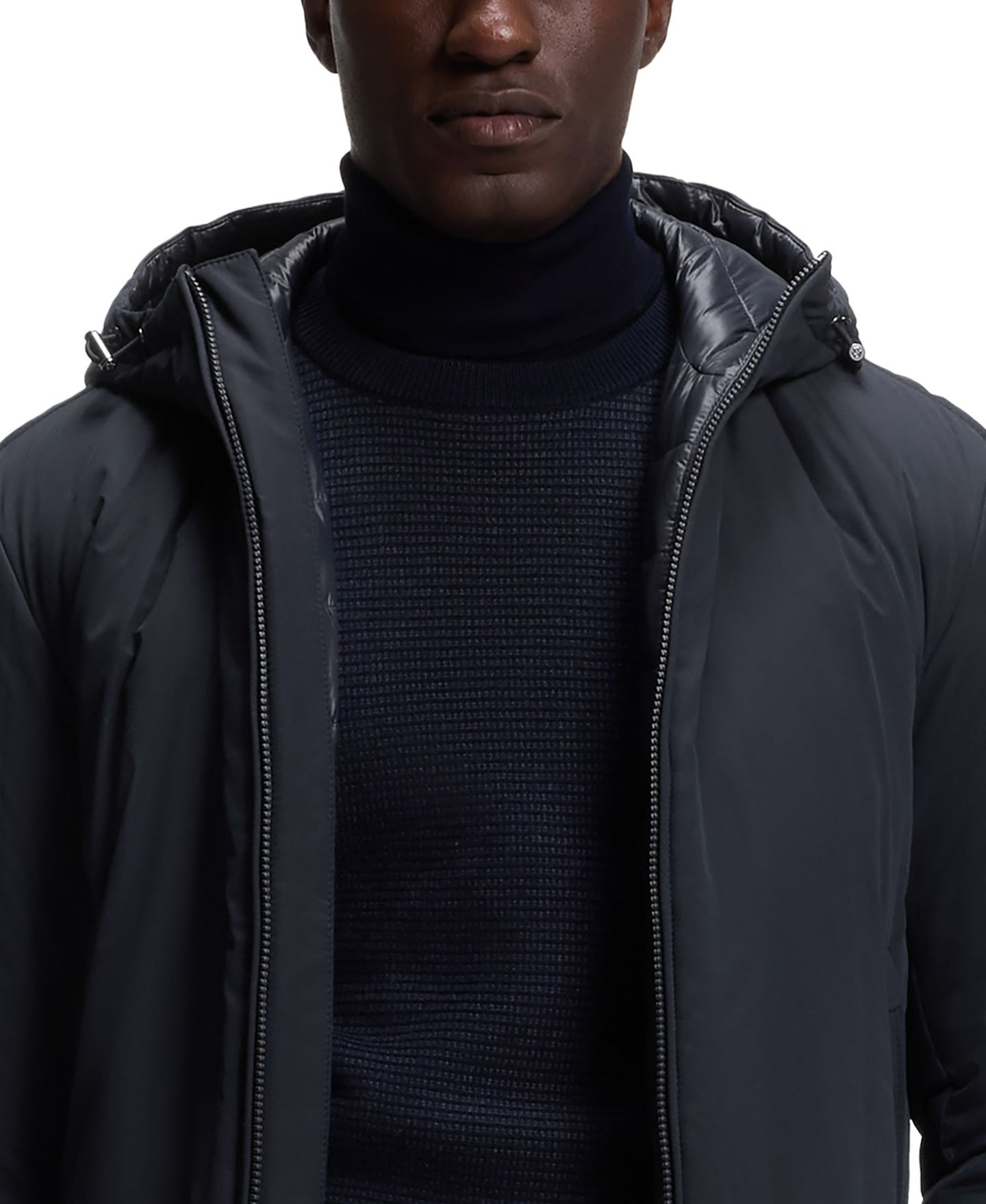 Мужские куртки BOSS by Hugo Boss C-Caniol Water-Repellent Padded Hooded, цвет: Тёмный синий — фото 8
