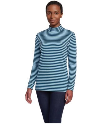 Women's Relaxed Cotton Long Sleeve Mock Turtleneck