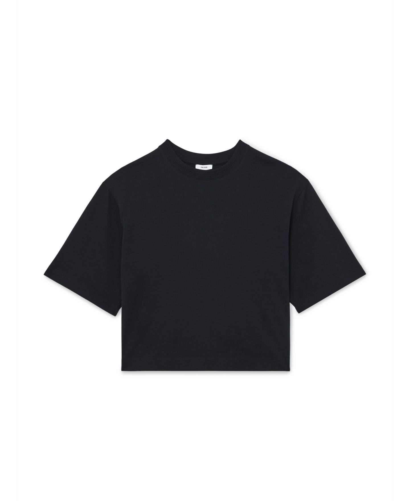 Женская футболка REISS Lara Oversized Ribbed Crewneck, цвет: Тёмно-синий — фото 5