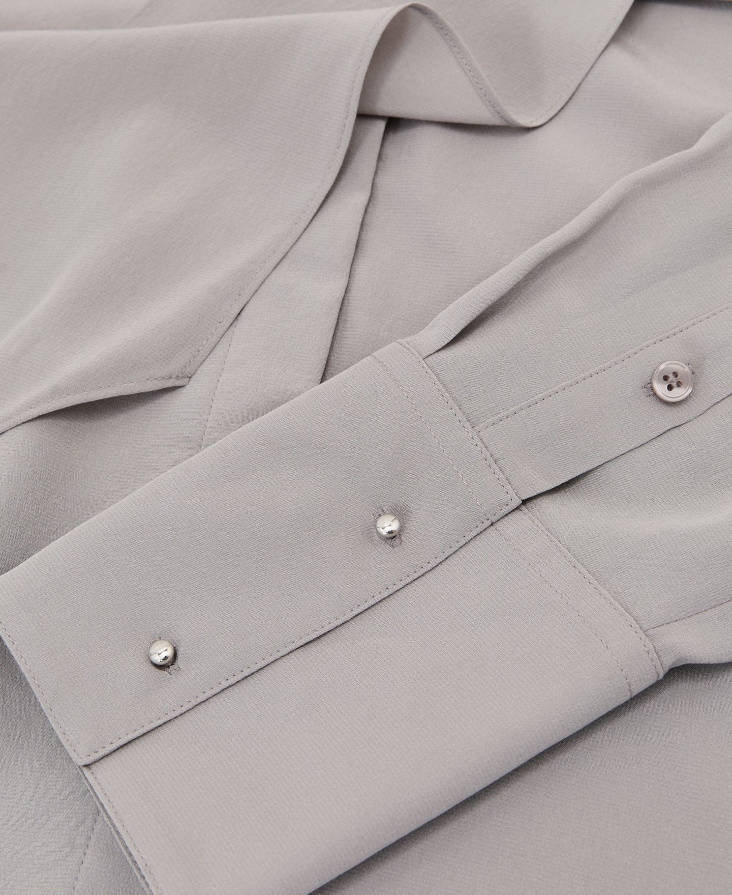 Женская блузка REISS Kathlyn Long-Sleeve Tie-Neck Silk, цвет: Серый — фото 4