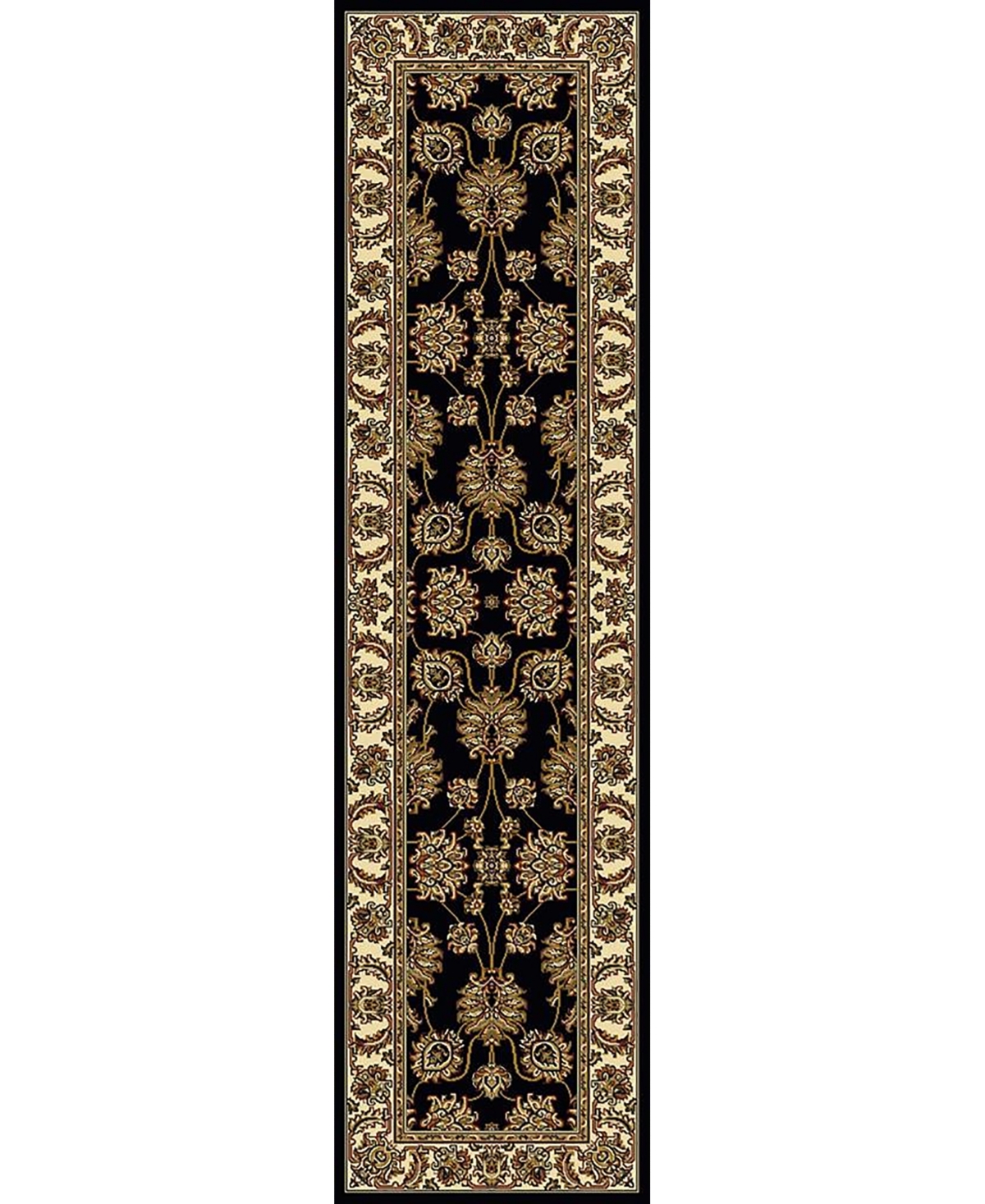 Closeout! Km Home 1330/1224/Black Navelli Black 2'2" x 8' Runner Rug