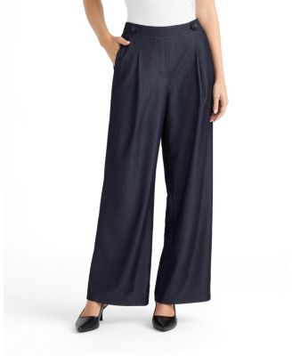 Women's Wide-Leg Front-Pleated Pants