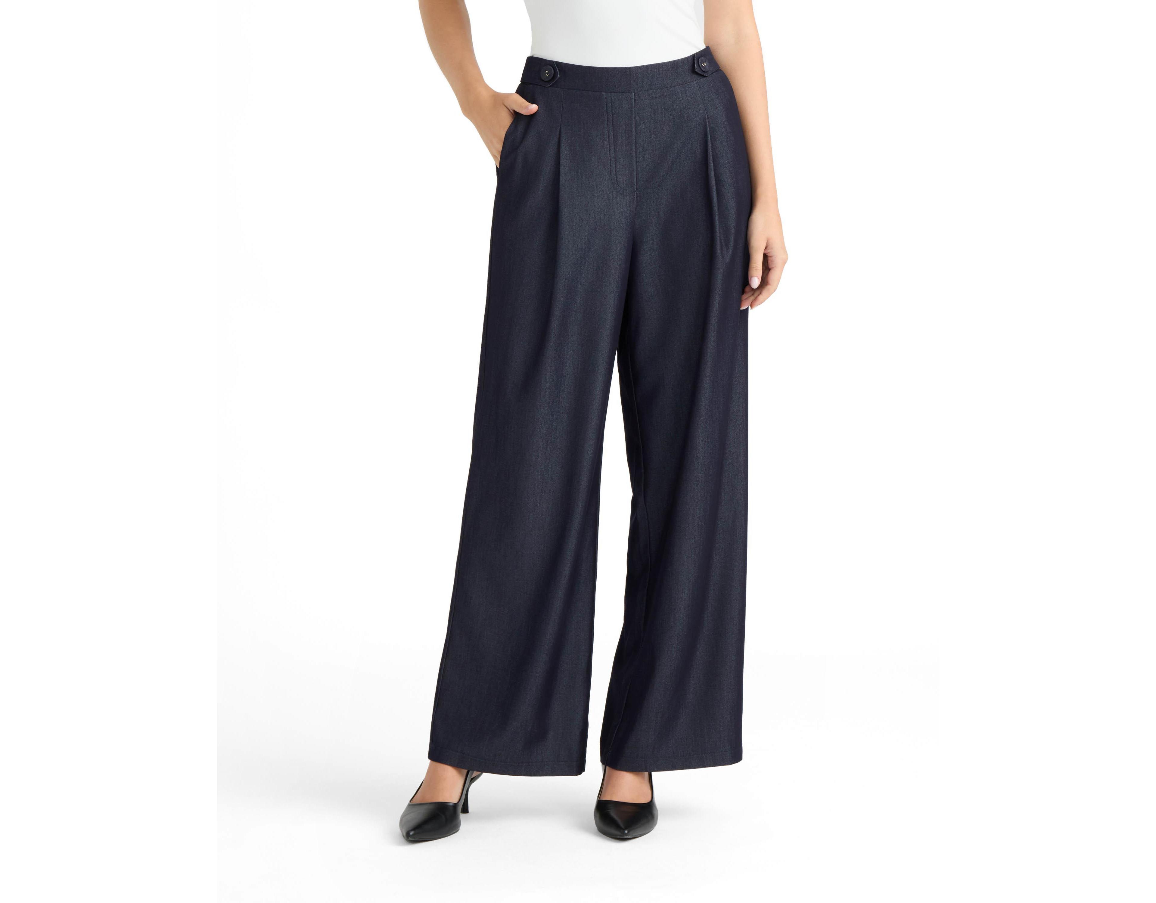 Ellen Tracy Women's Wide-Leg Front-Pleated Pants