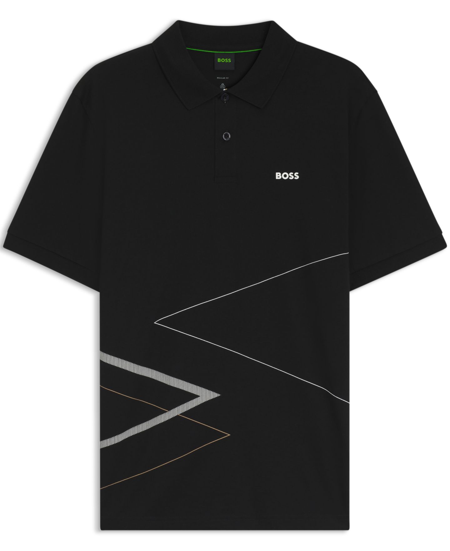 Мужское поло Hugo Boss Pima Cotton Printed Polo Shirt, цвет: Чёрный — фото 3