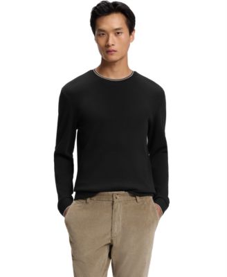 BOSS by Men's H-TALLEY 10 Long-Sleeve Waffle-Knit Crewneck T-Shirt
