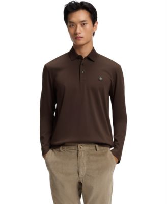 BOSS by Men's Long-Sleeve Double B Monogram Polo Shirt