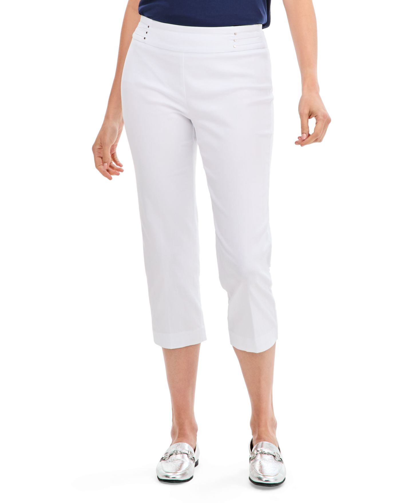 Женские брюки JM Collection Pull-On Capri Tummy-Control, цвет: Яркий белый — фото 3