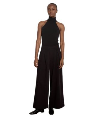 Women's Wide-Leg Pleated High-Rise Trousers