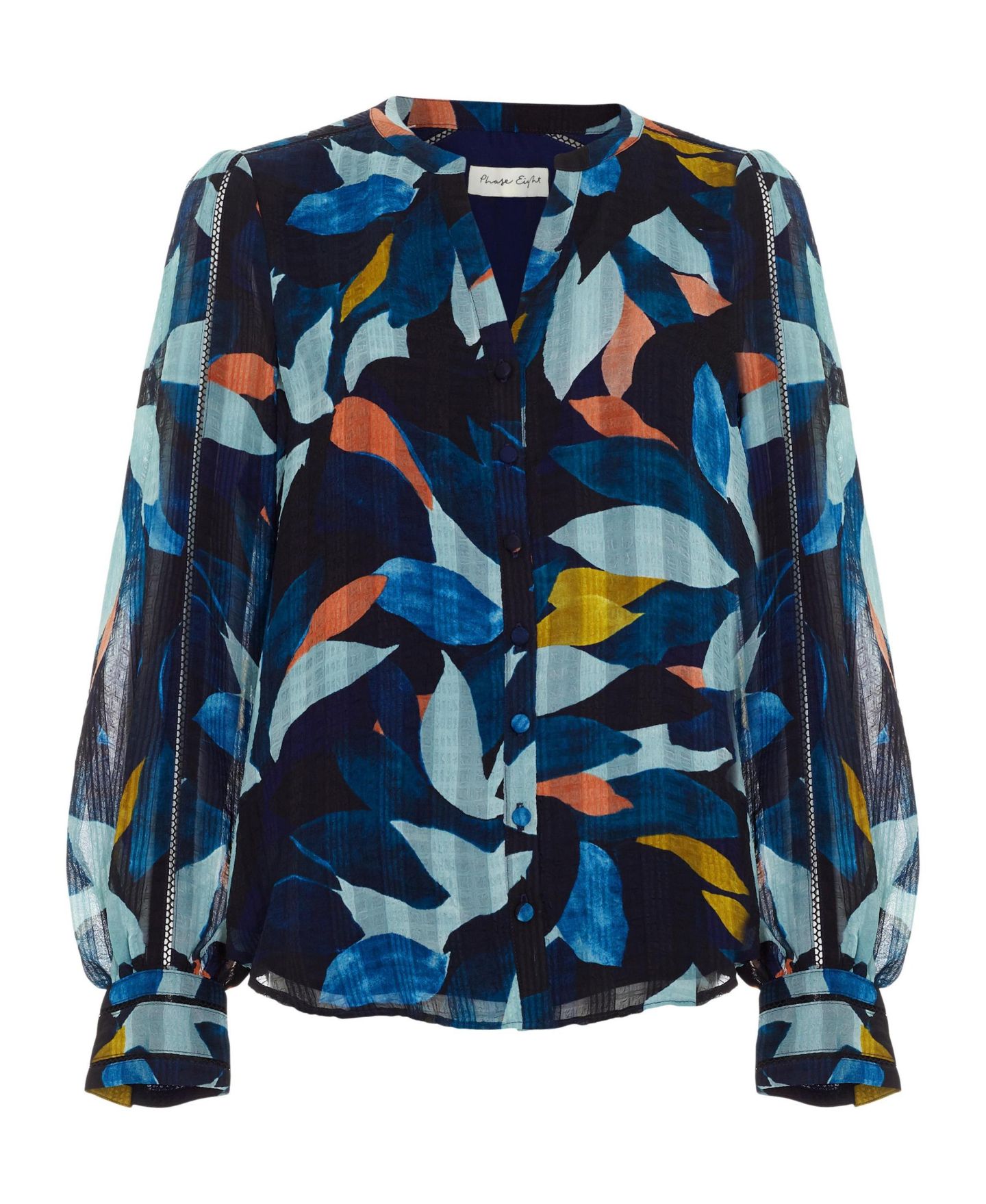 Женская блузка Phase Eight Lyla Abstract Petal Print Ladder-Lace, цвет: Разноцветный — фото 7