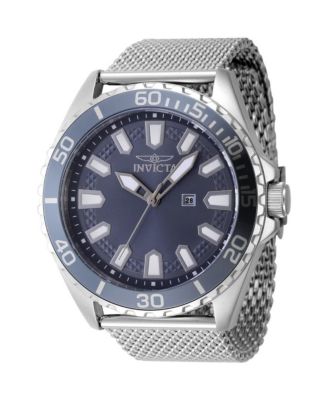 Men's Quartz Pro Diver 46901 Water-Resistant Blue Dial Steel-Tone Stainless Steel Watch, 46mm