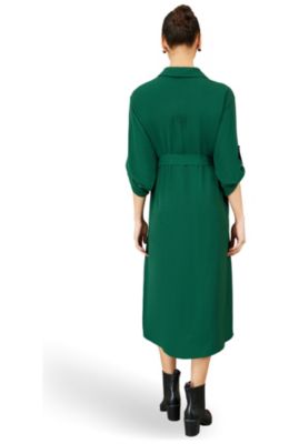 Women's Stretch Midi Shirt Dress