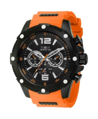 Men's I-Force Quartz Sport Stainless Steel Orange and Black Rubber Watch, 50mm