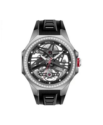Men's Mechanical Objet D Art Black Rubber Watch, 43mm