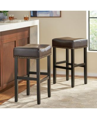 30-inch Backless Faux Leather Counter Stool (Set of 2)