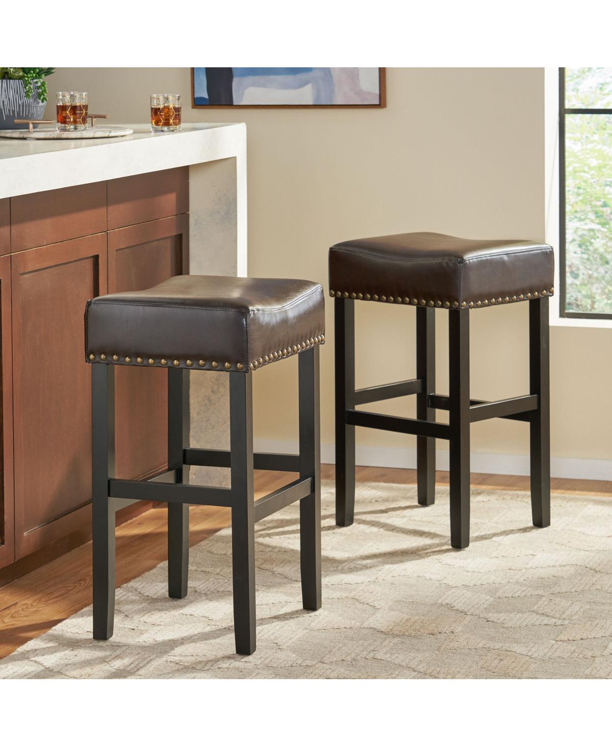 Streamdale Furniture 30-inch Backless Faux Leather Counter Stool (Set of 2)