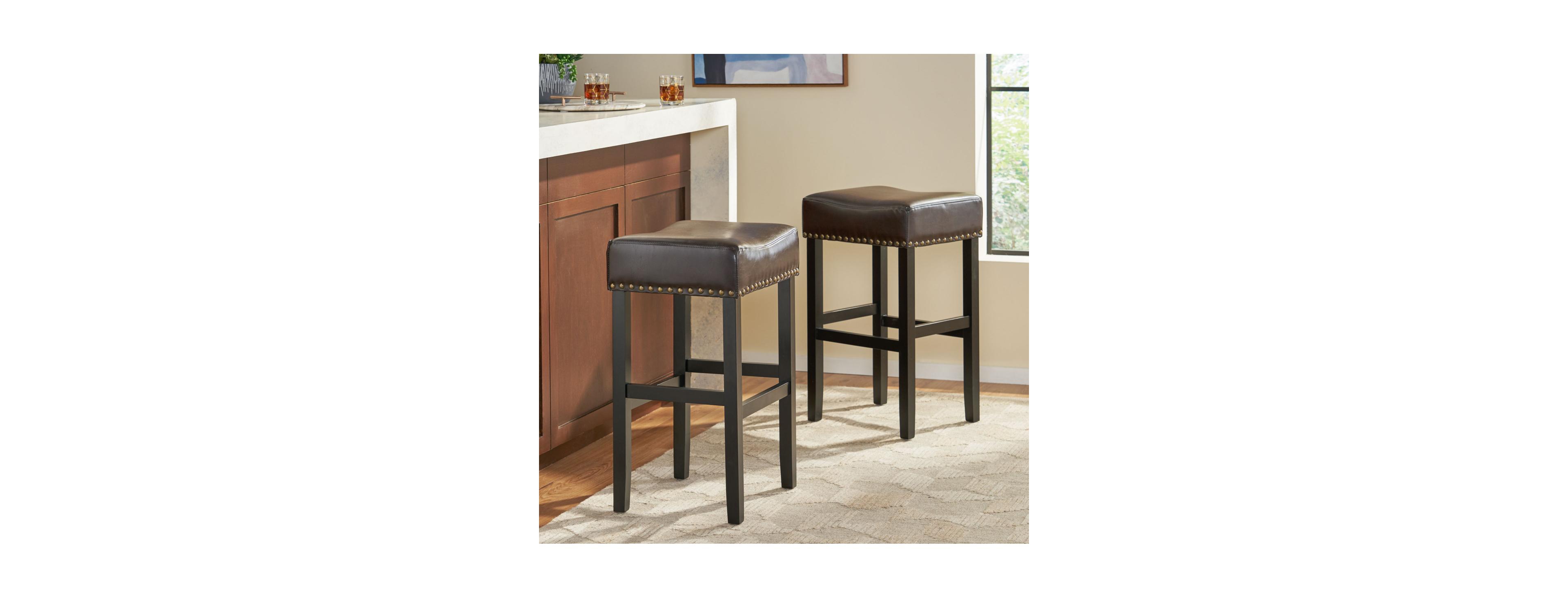 Streamdale Furniture 30-inch Backless Faux Leather Counter Stool (Set of 2)