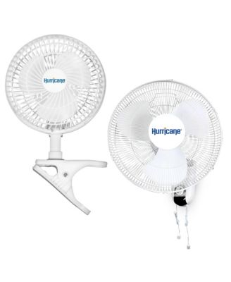 Classic 6" Clip Fan and Classic 16" Oscillating Wall Mounted Fan, White