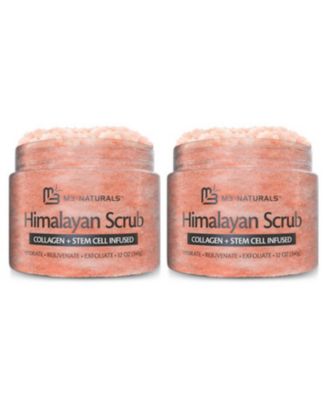 Himalayan Salt Scrub for Face, Feet and Body with Collagen and Stem Cells Exfoliating Body Scrub Pack of 2