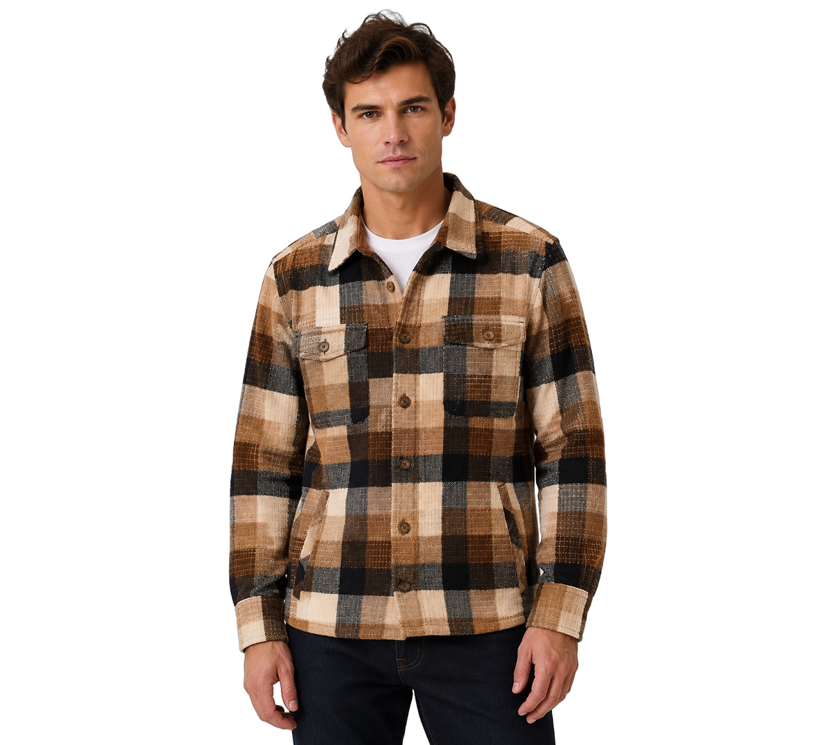 Vintage 1946 Men's Printed Corduroy Shirt Jacket