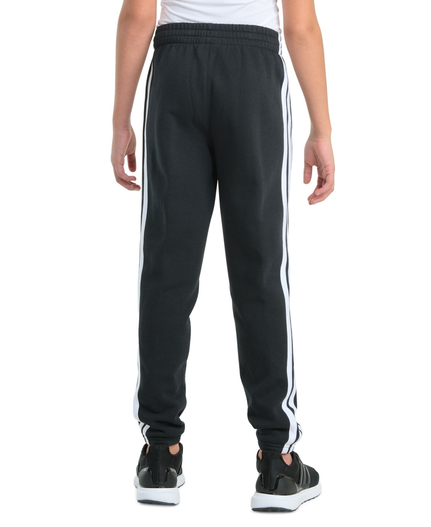 Брюки adidas 3-Stripe Cuffed Fleece Joggers для мальчиков, цвет: Чёрный — фото 6