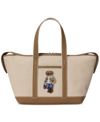 Women's Bear Canvas Mini Shopper Tote