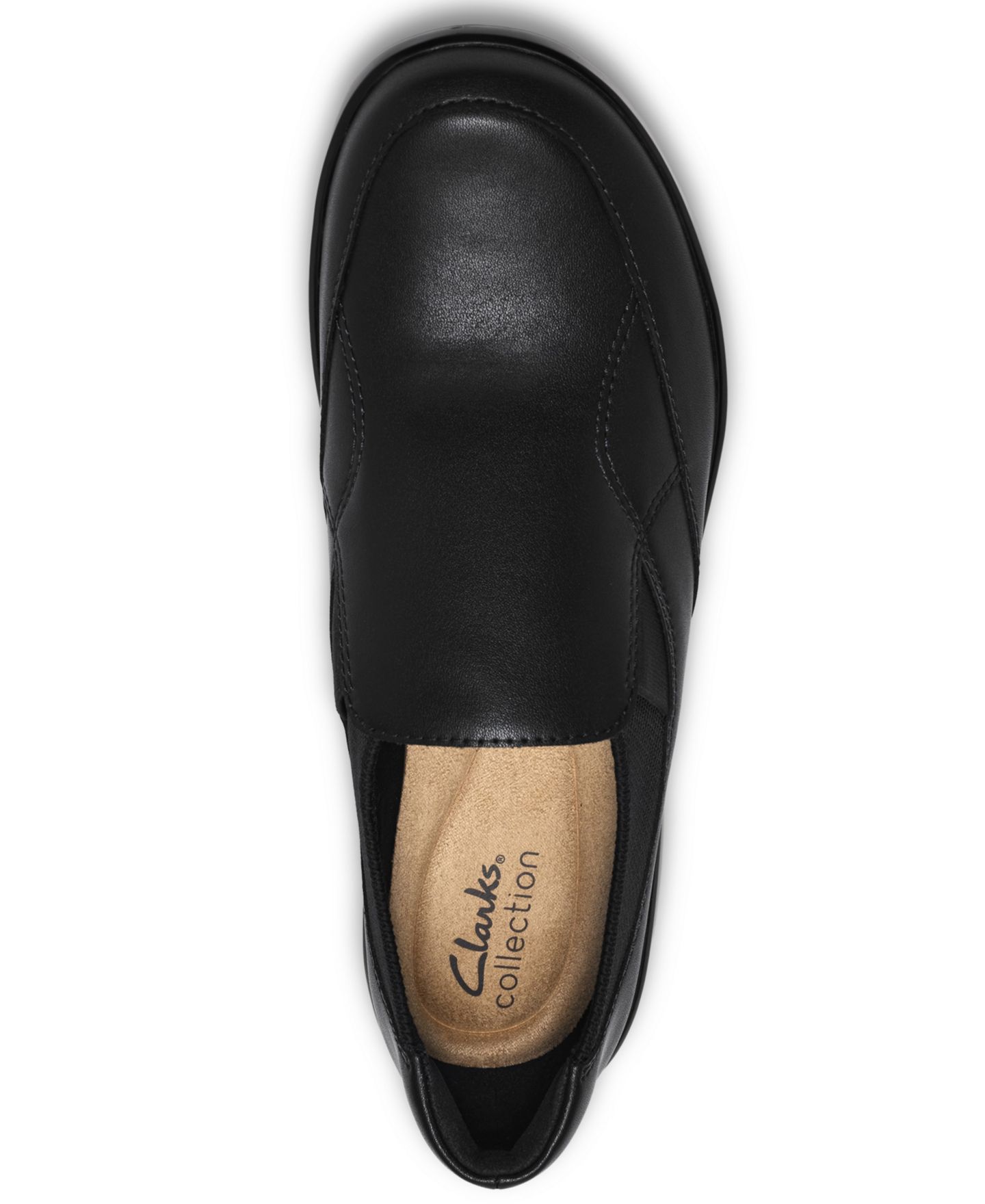 Женские балетки Clarks Kaetlyn Mae Leather Round Toe Flats, цвет: Чёрный кожаный — фото 4