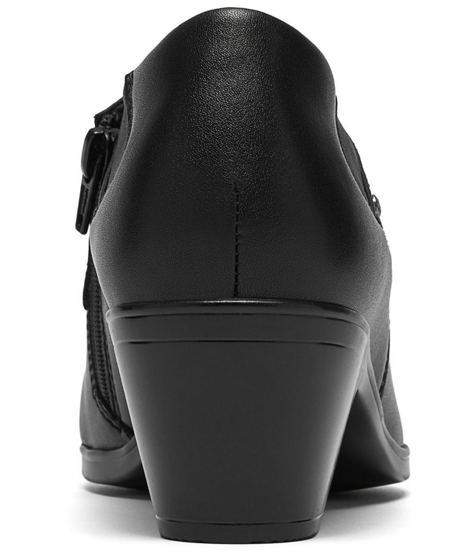 Женские туфли Clarks Emily2 London Block Heel Round Toe Leather Shooties, цвет: Чёрный кожаный — фото 3