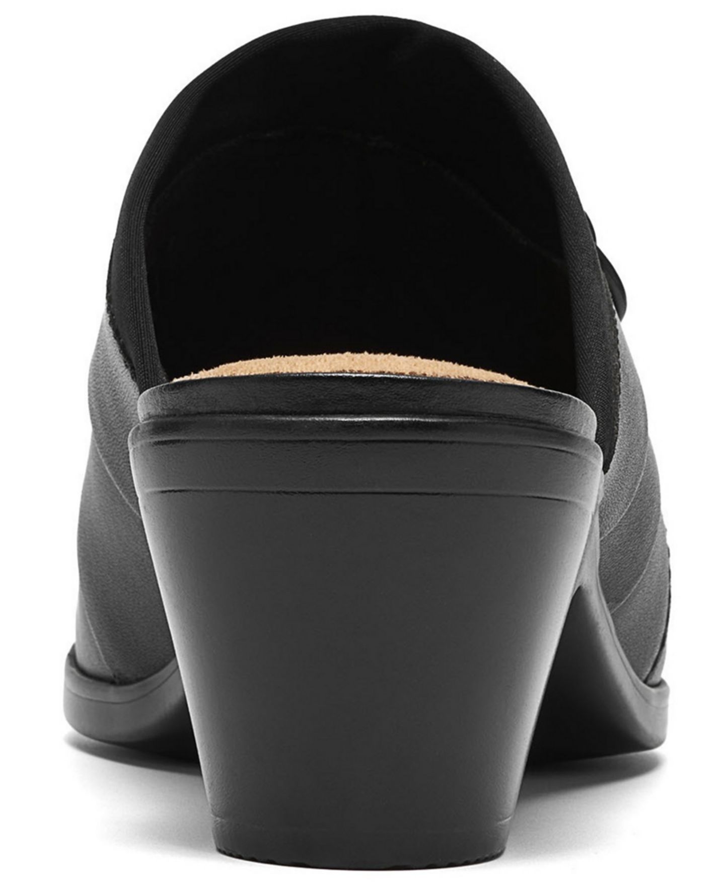 Женские сабо Clarks Emily2 Eliza Block Heel Leather Mules, цвет: Чёрный кожаный — фото 3