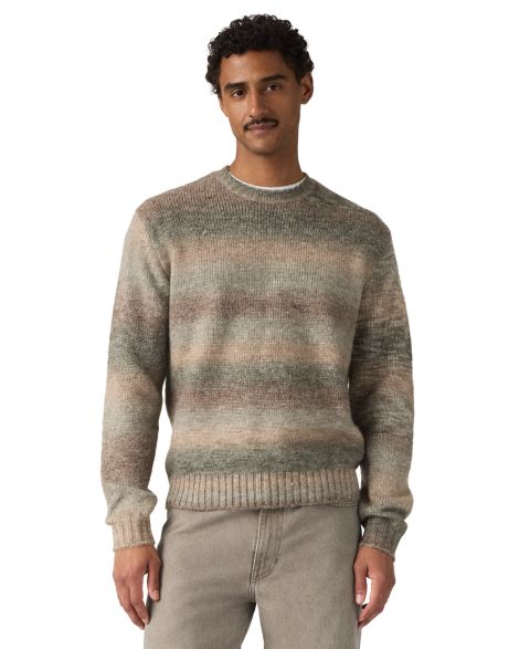 Мужской свитер Levi's Laurel Cable-Knit Stripe Crewneck, цвет: Кофейный