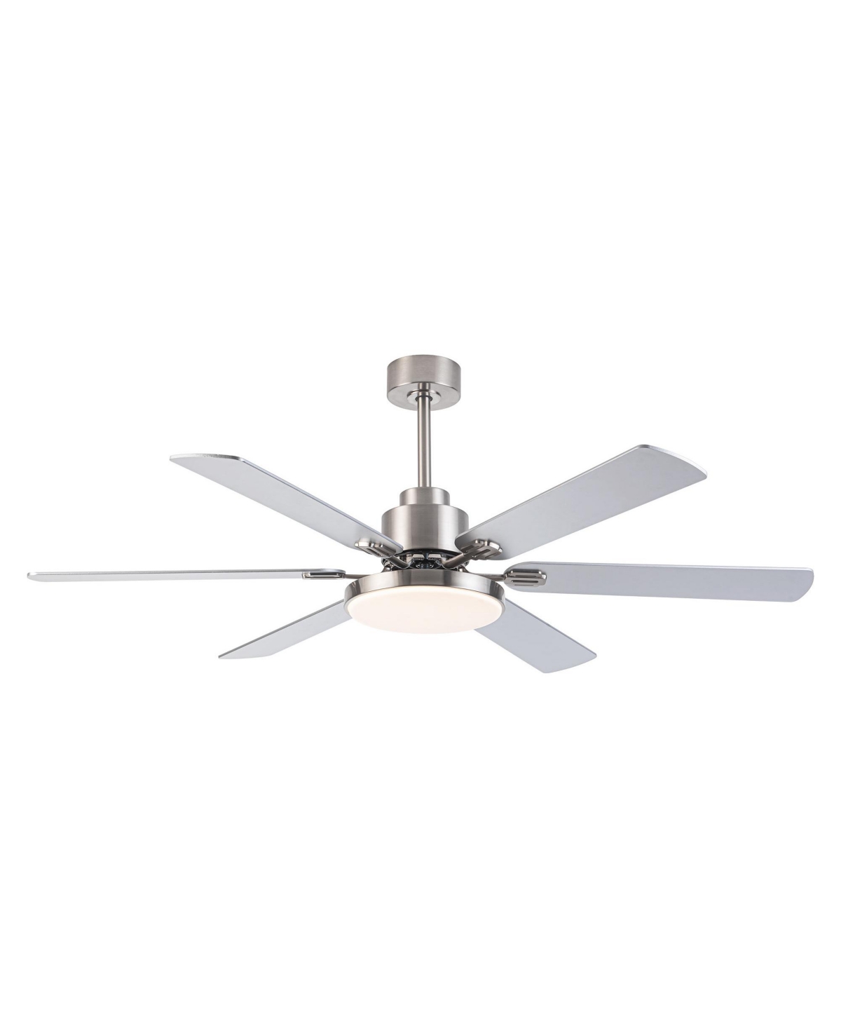 Parrot Uncle 60-inch Modern Brushed Nickel 6-Blade Led Ceiling Fan with Light and Remote