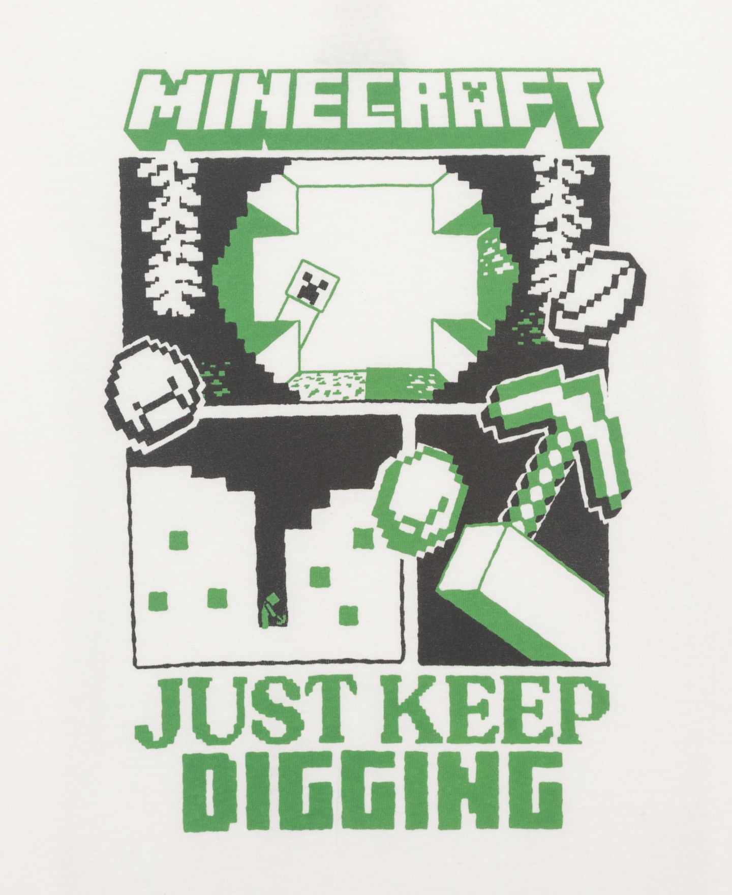 Футболка Epic Threads Just Keep Digging Minecraft Graphic для мальчиков, цвет: Белый — фото 3