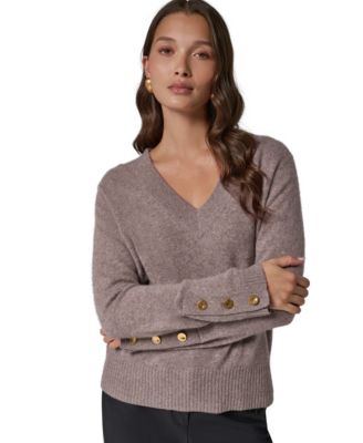 Women's Cashmere Long-Sleeve V-Neck Sweater