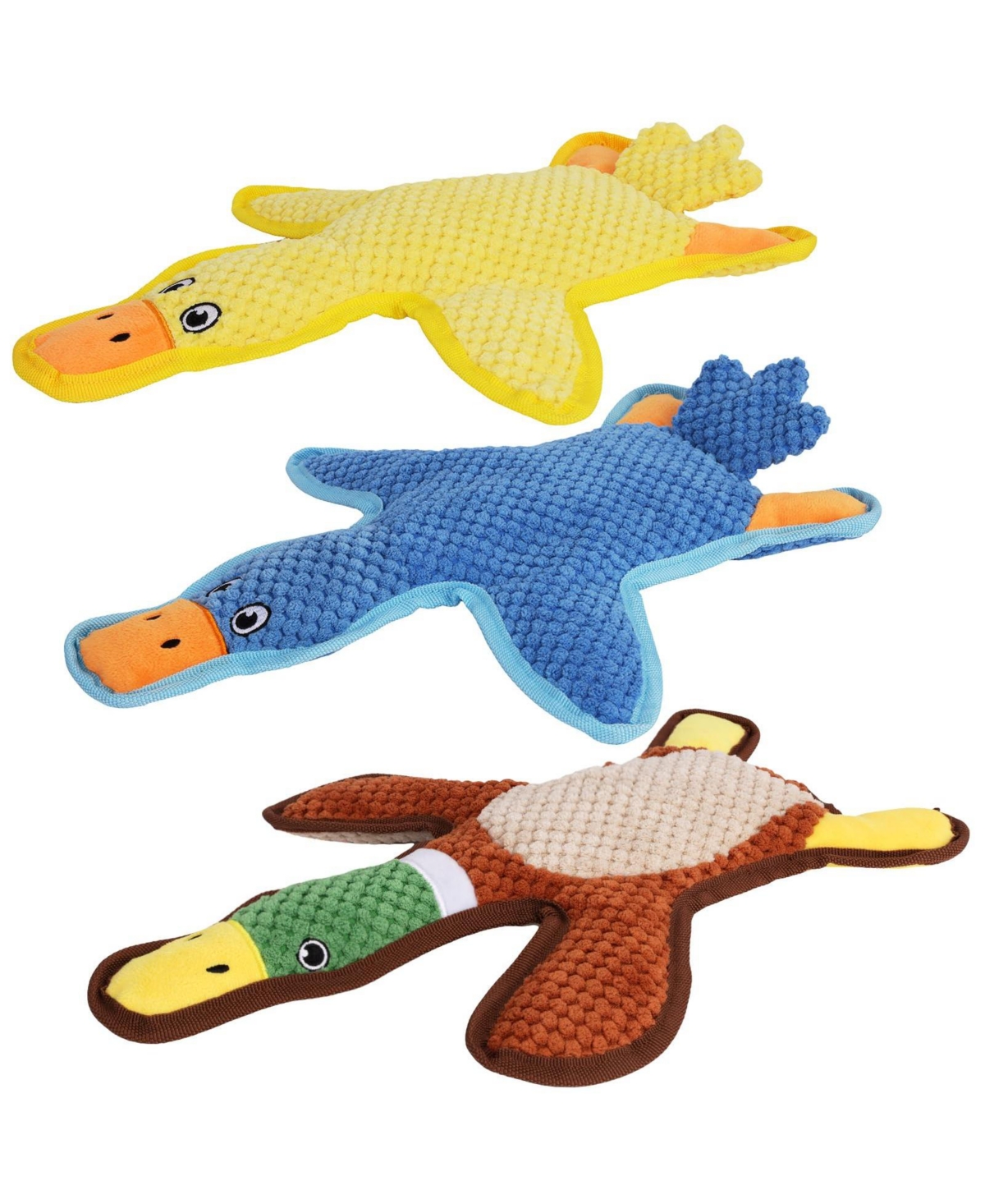 Magicorange 3 Pack Duck Shape Dog Toys Squeaky Crinkle Chew Interactive For All Breeds