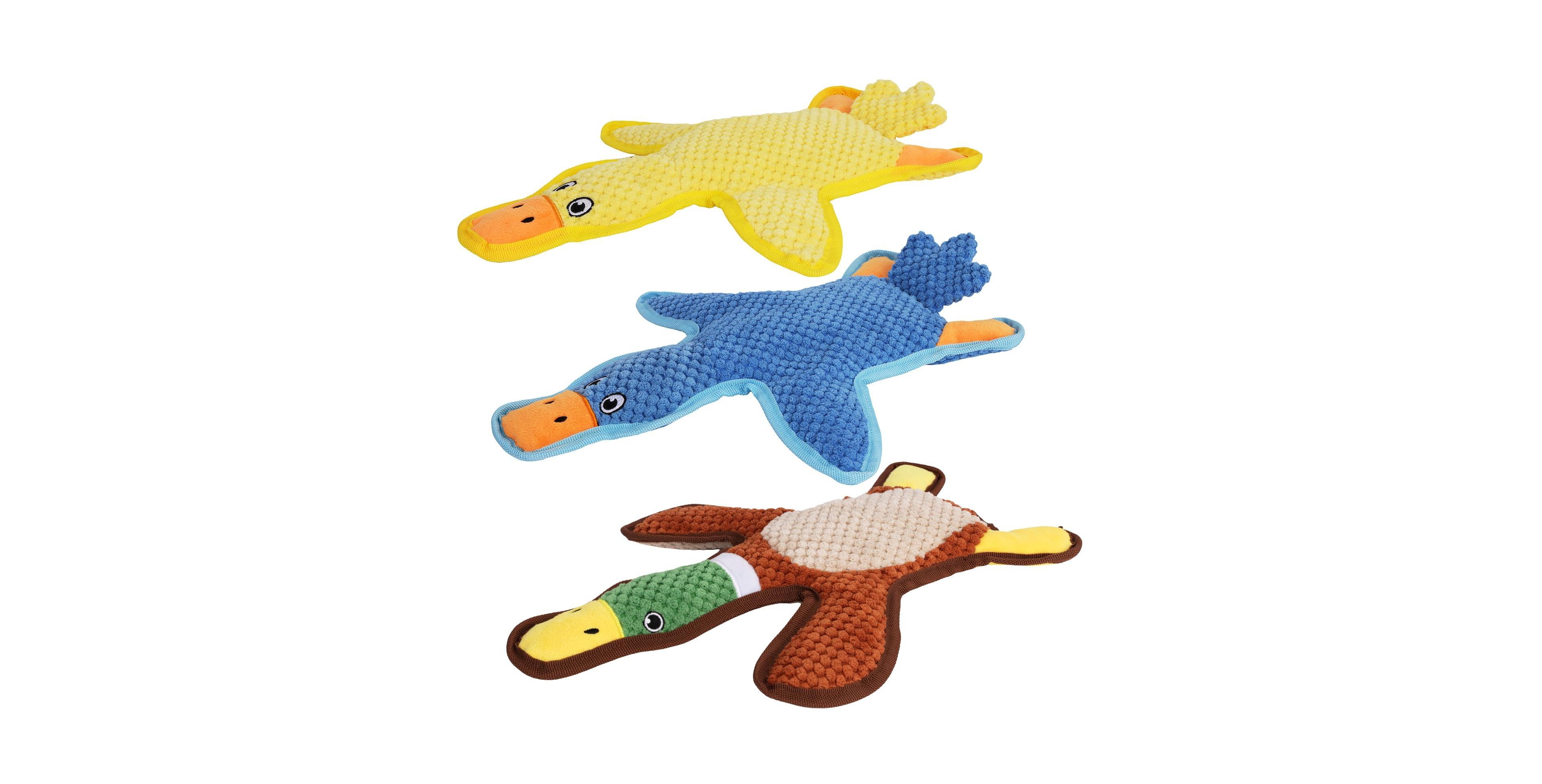 Magicorange 3 Pack Duck Shape Dog Toys Squeaky Crinkle Chew Interactive For All Breeds