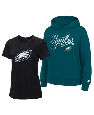 Women's  Black/Midnight Green Philadelphia Eagles Hoodie & T-Shirt Combo Pack