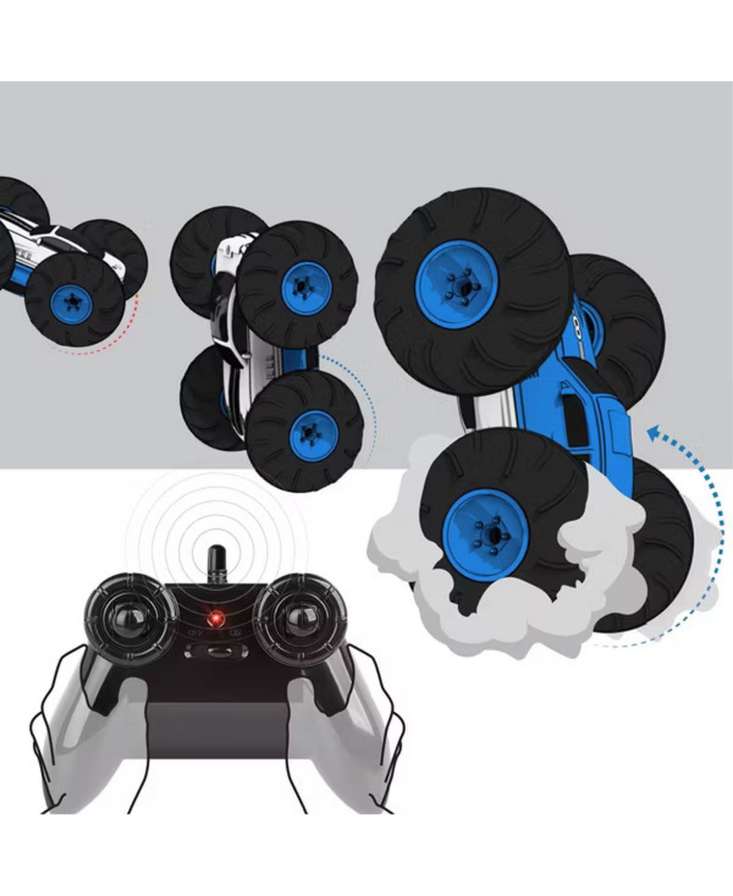 Детская игрушка Sharper Image Flip Stunt Rally 2-in-1 Remote Control Stunt Vehicle — фото 3