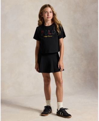 Girls' 4-16 Tennis Stretch-Mesh Skort