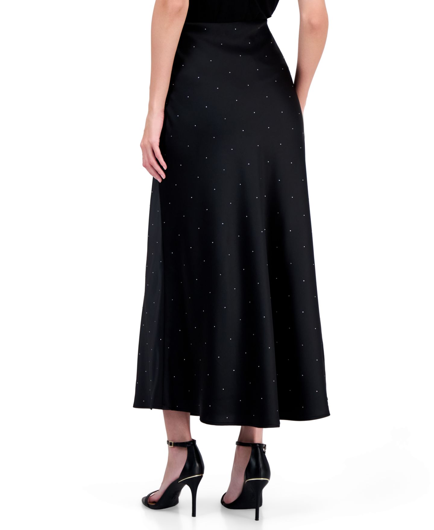 Женская юбка Anne Klein Embellished Satin Maxi, цвет: Чёрный — фото 2