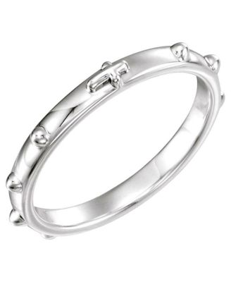 Sterling Silver Thin Rosary Ring