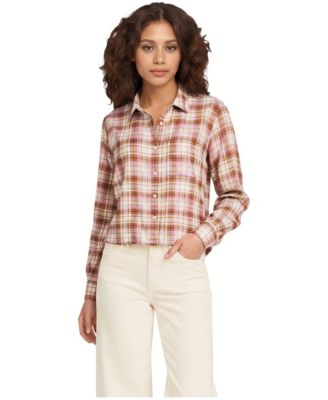 Women's Cropped Flannel Shirt