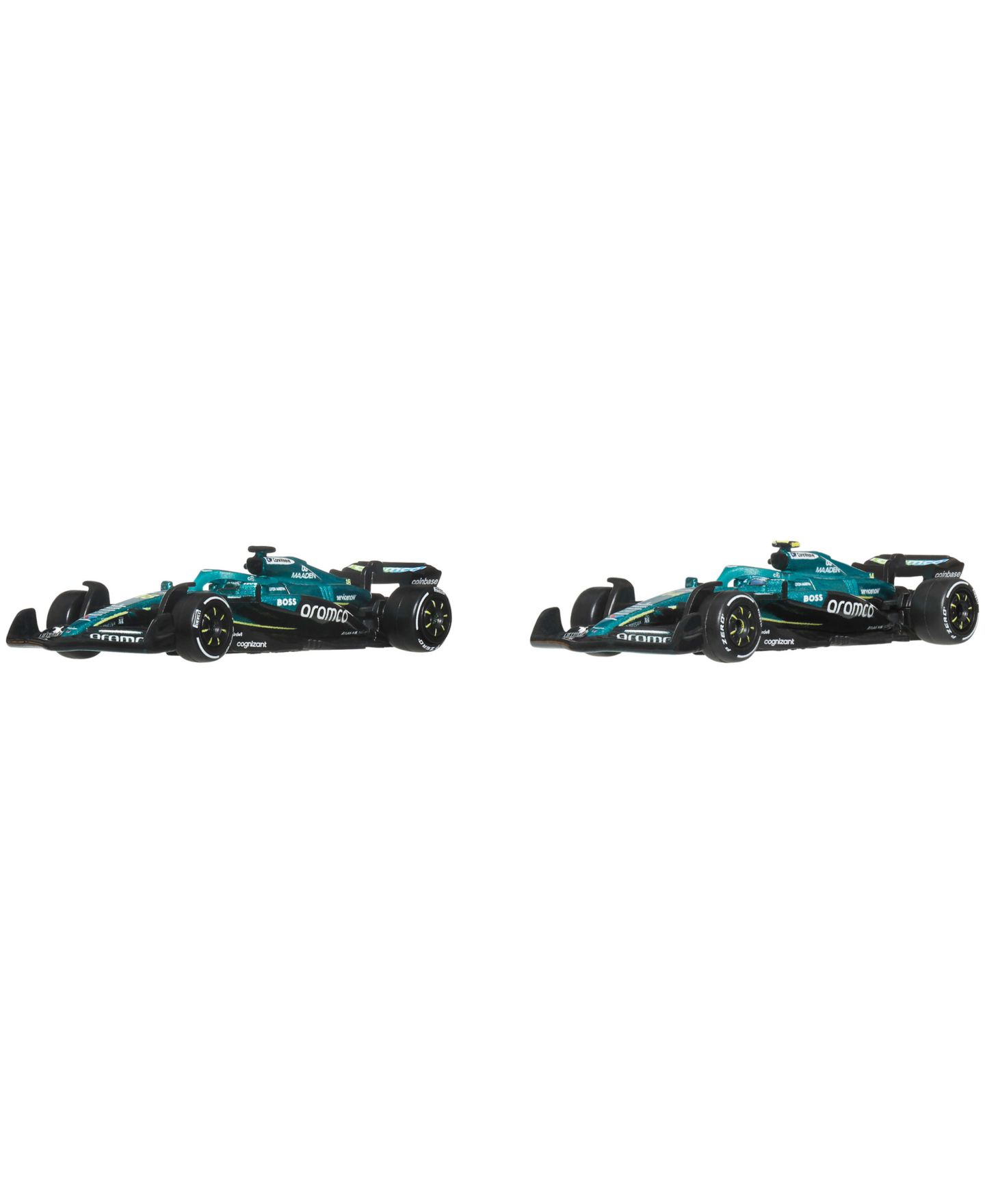 Набор Hot Wheels из 2 литых гоночных машин Aston Martin Aramco Formula One Premium, 1:64 — фото 2