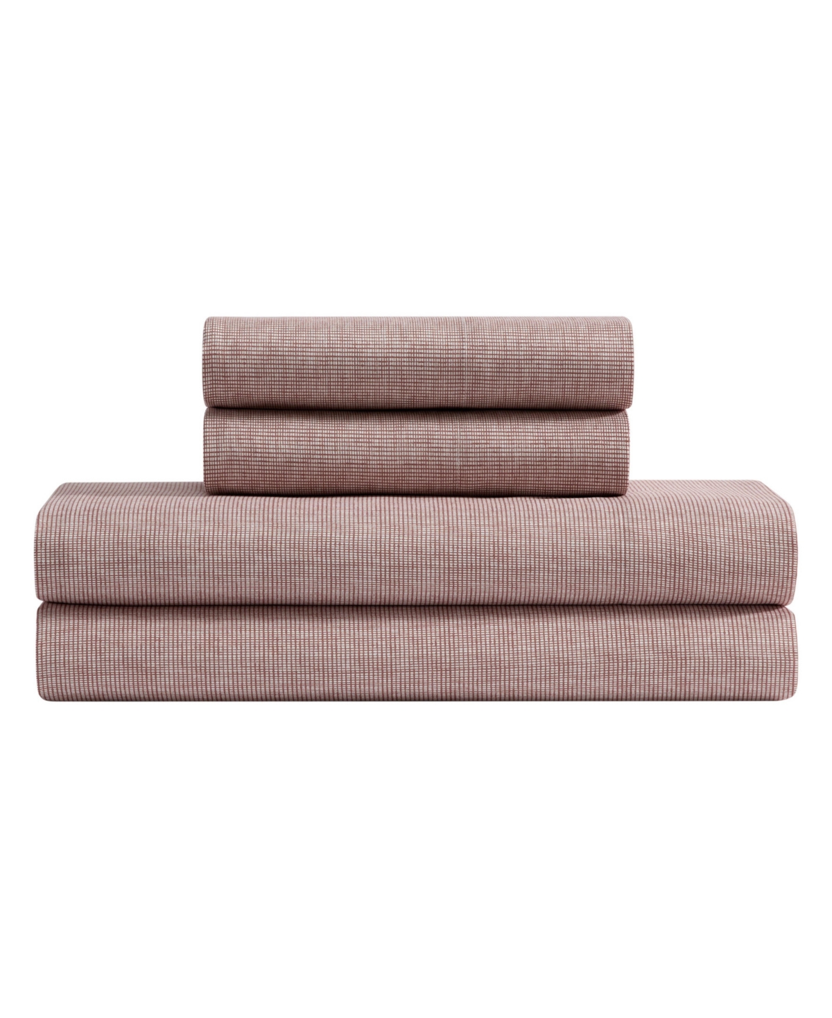 Kenneth Cole New York Haze Grid Washed Microfiber 4-Piece Sheet Set, King