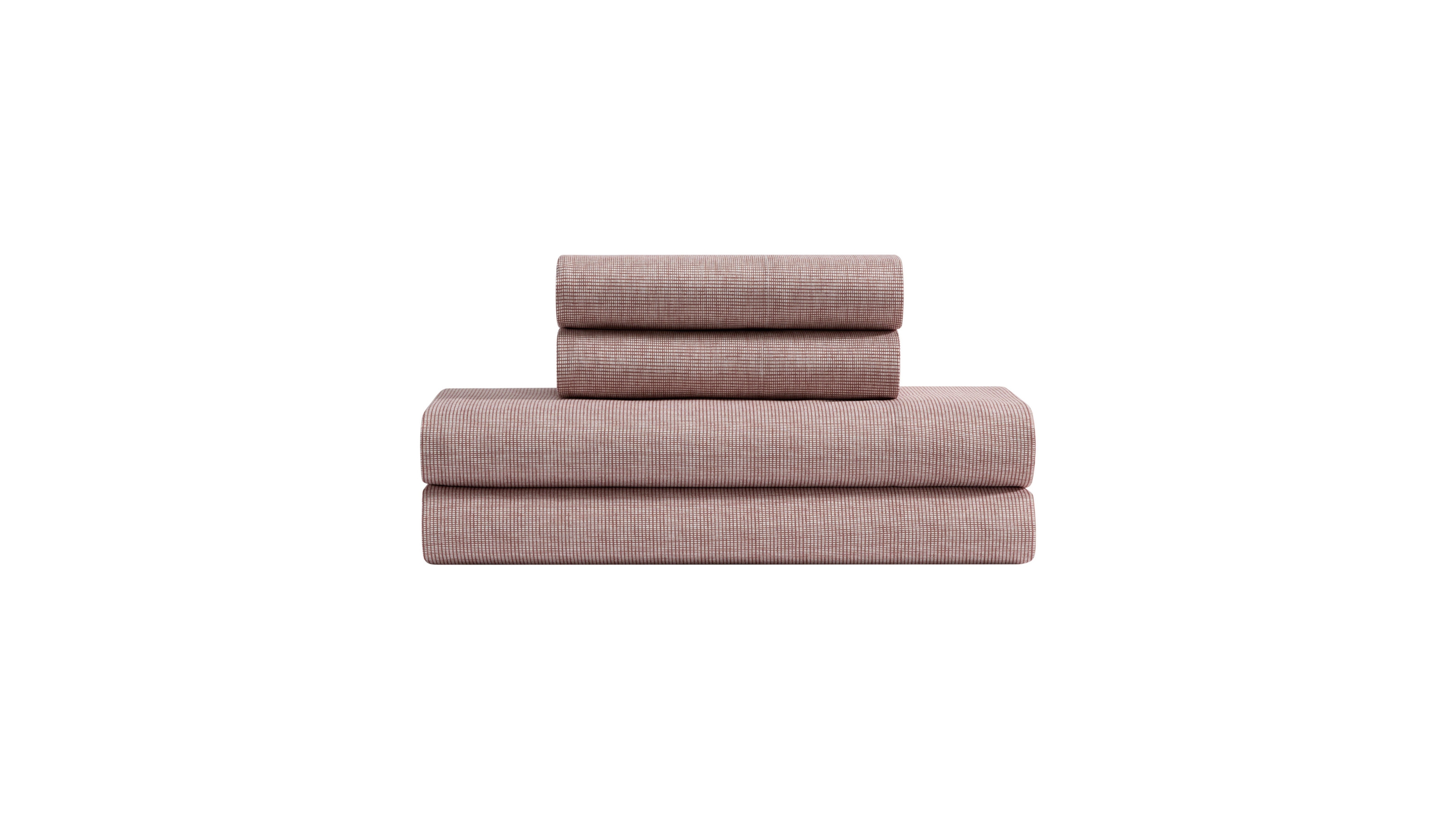 Kenneth Cole New York Haze Grid Washed Microfiber 4-Piece Sheet Set, King