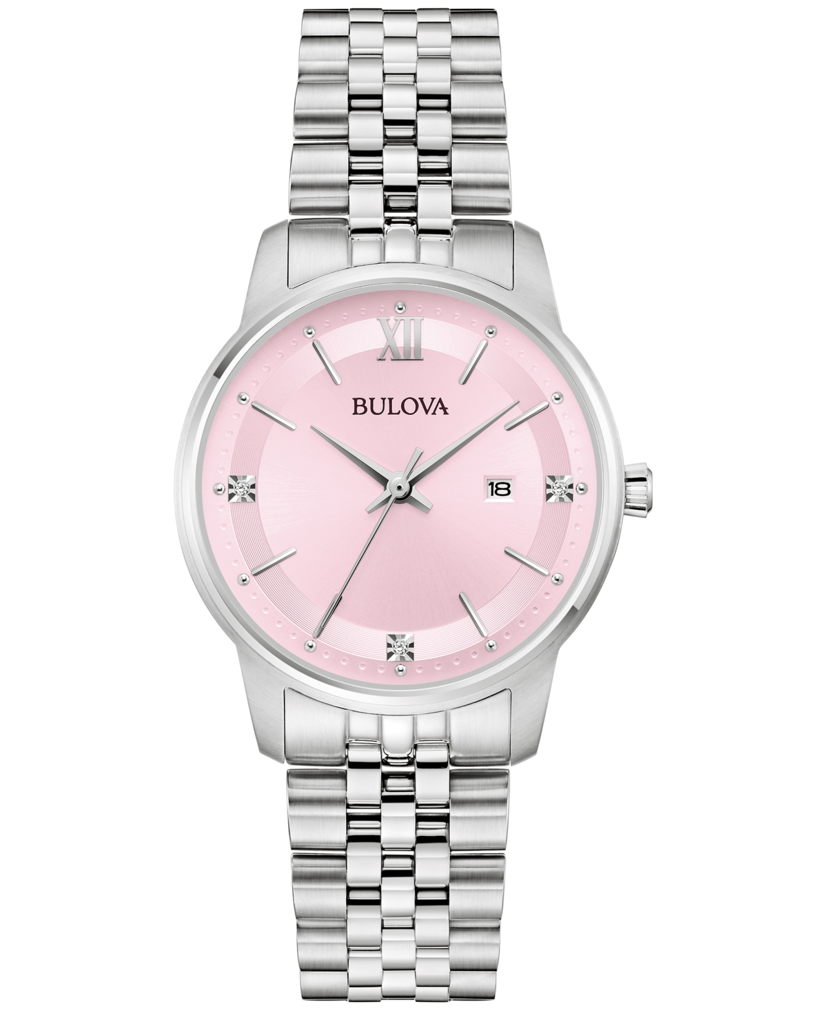 Bulova Women's Classic Quartz Silver-Tone Stainless Steel Bracelet Watch 32mm