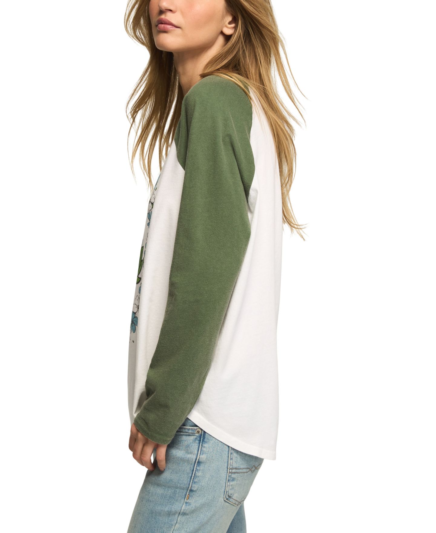 Женская футболка Lucky Brand Heart Lotus Graphic 3/4-Sleeve, цвет: Яркий белый — фото 2