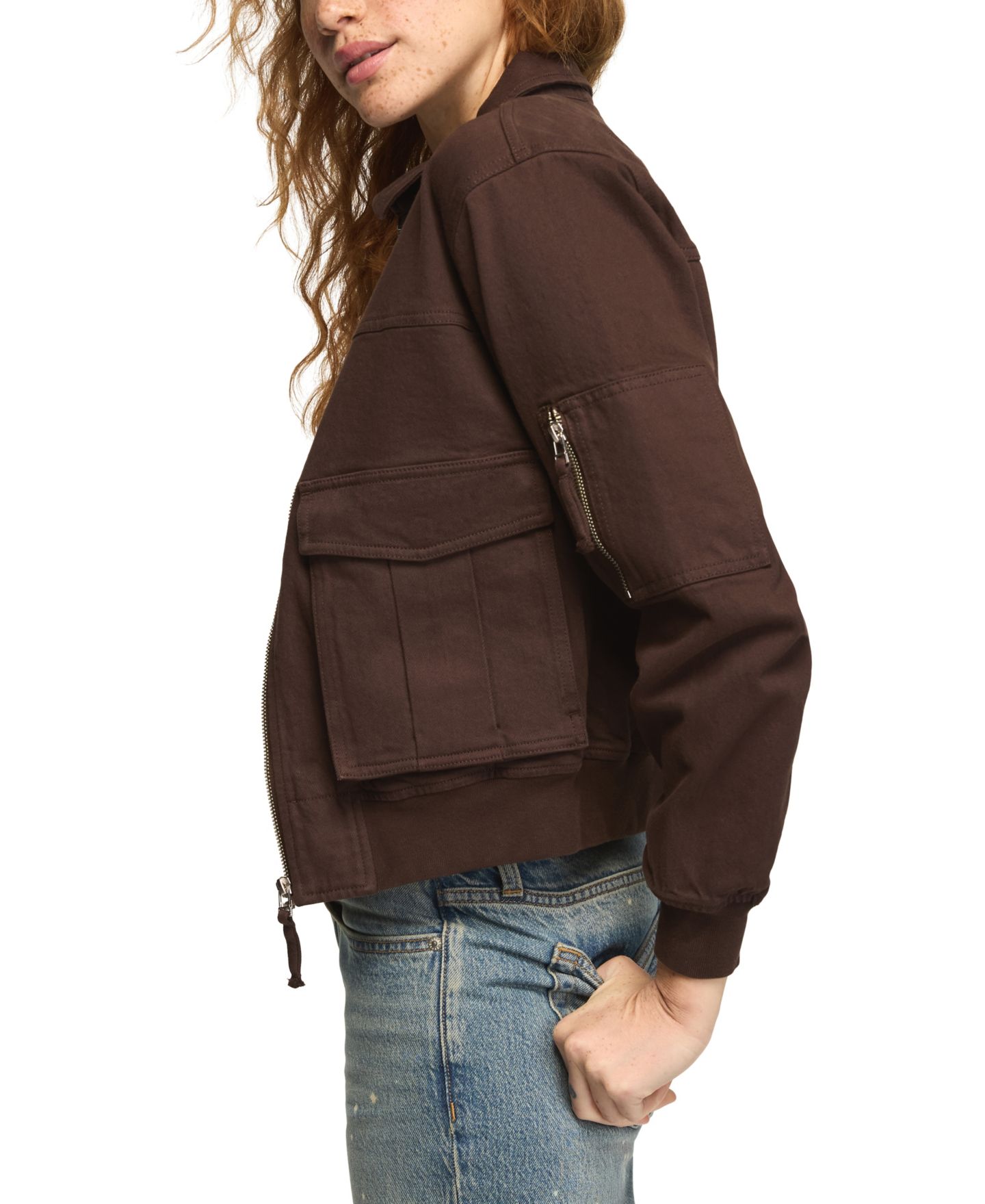 Женская куртка Lucky Brand Lucky Legend Fall Zip-Up Bomber, цвет: Шоколадный варёный — фото 3