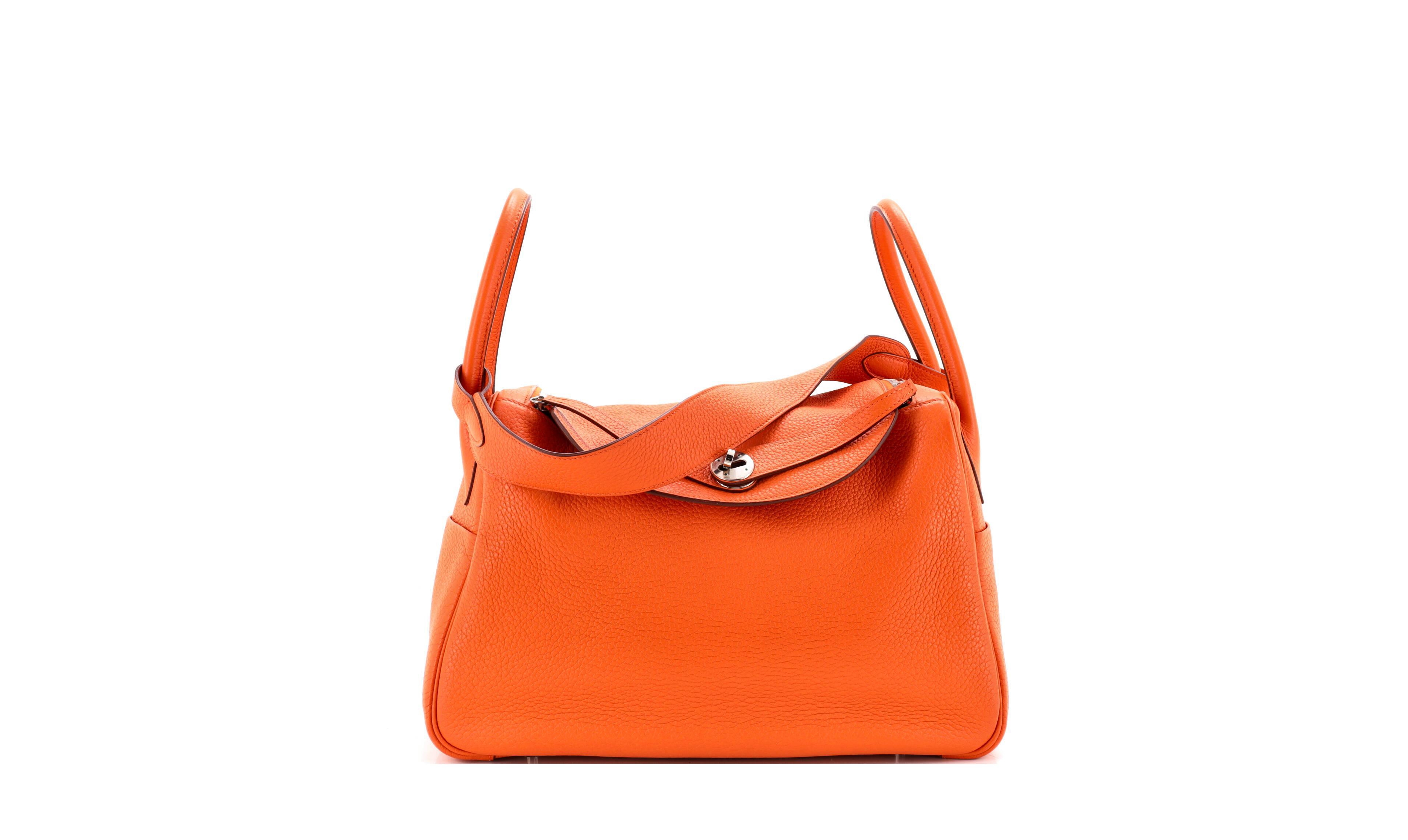 Pre-Owned HERMES 34 Lindy Large Leather Shoulder Bag