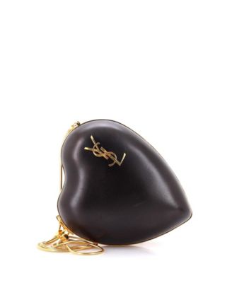 Love Heart Leather Chain-Strap Clutch