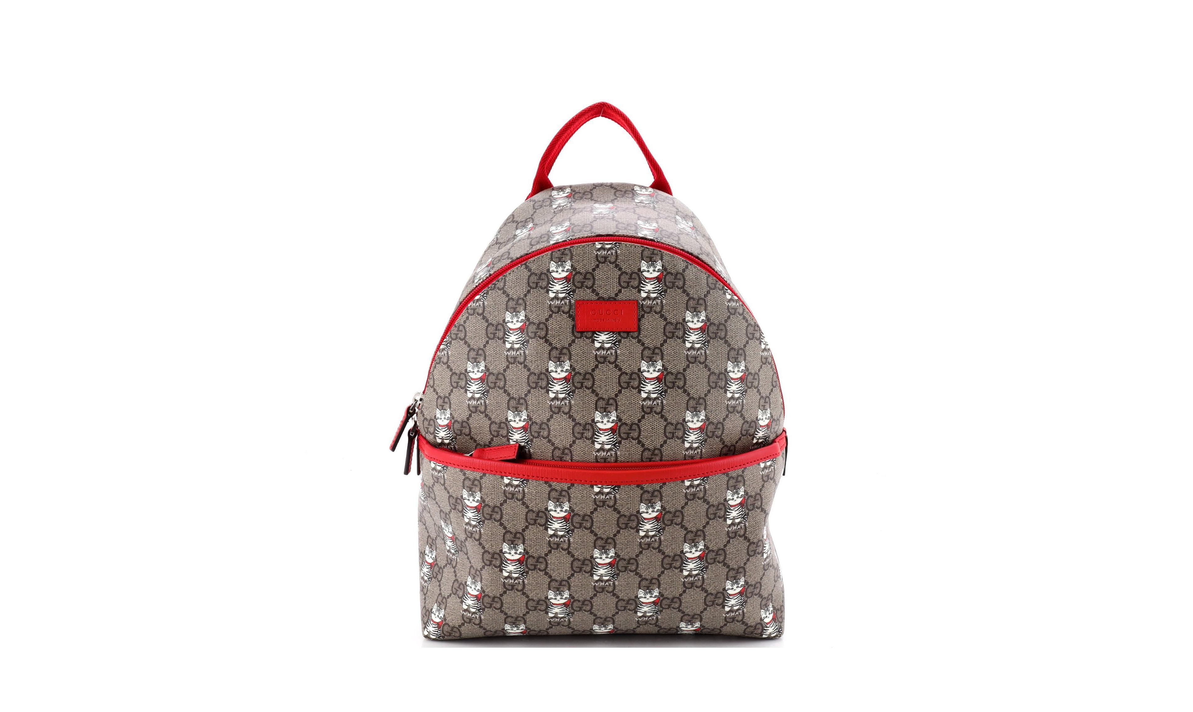 Pre-Owned Gucci Small Children's Zip Backpack Printed Gg Coated Canvas