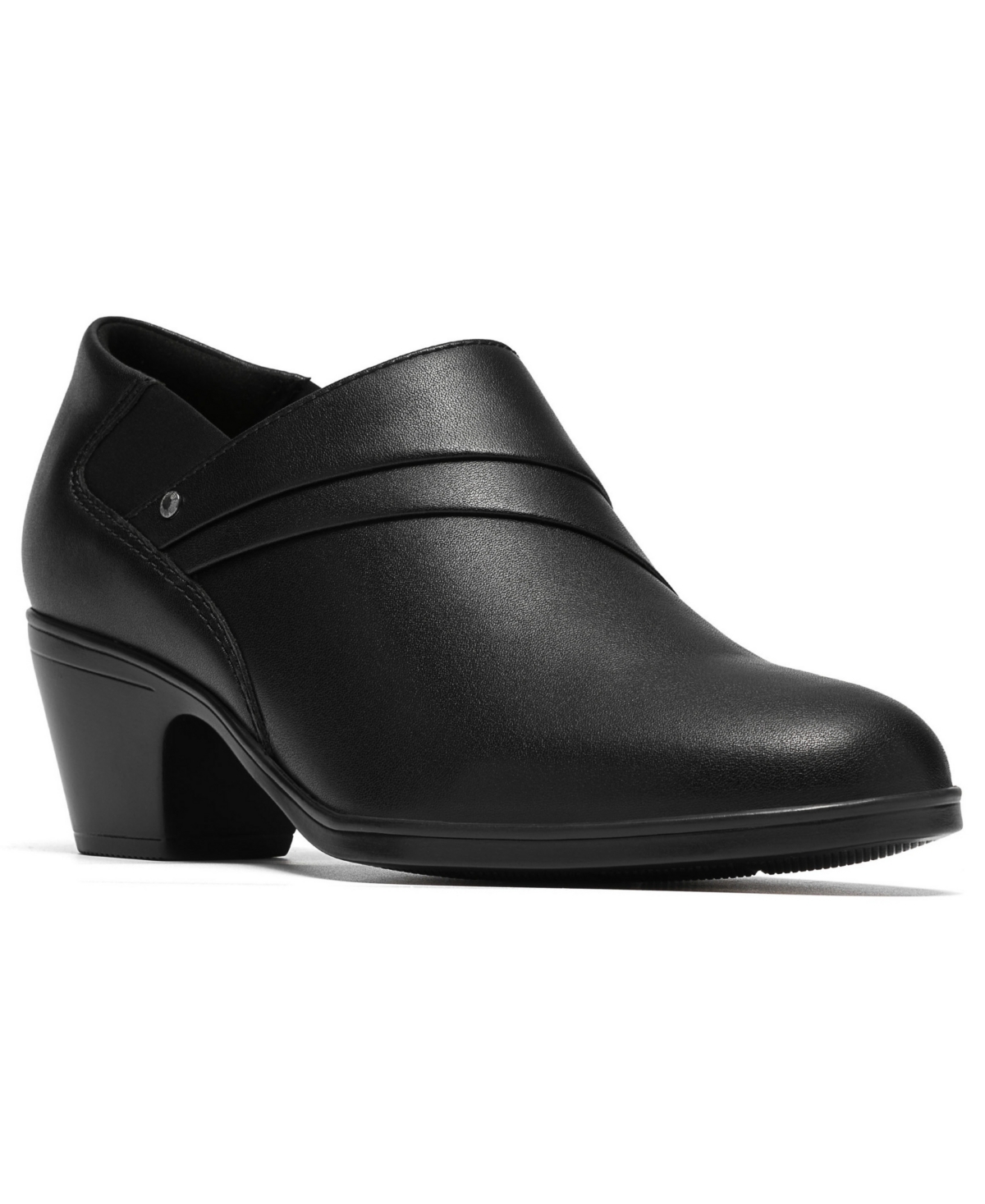 Clarks Women's Emily2 London Block Heel Round Toe Leather Shooties
